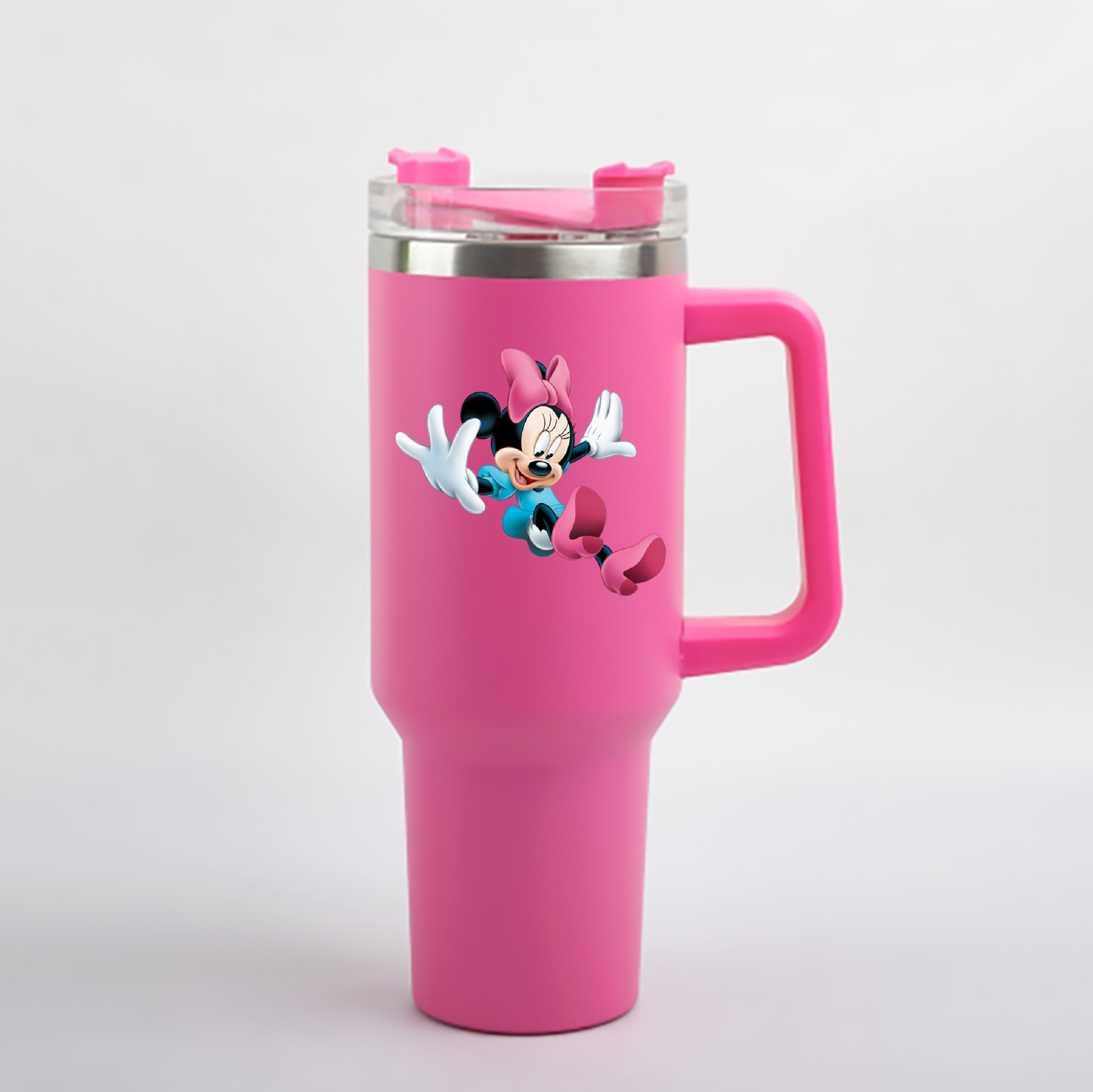 （画像用） ミッキーマウス Mickey Mouse 1200mL車用タンブラー - クリスタルステッカー（プラスチックストロー付き）